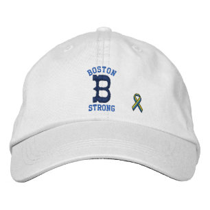 Boston Strong Ribbon Personalizable EDIT TEXT Embroidered Hat