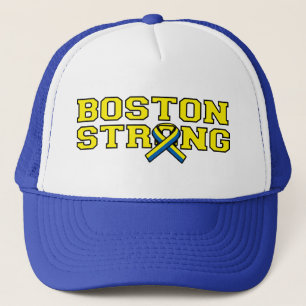 Boston Strong Ribbon Style Graphic Trucker Hat