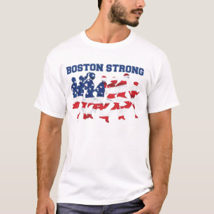 Boston Strong running marathon American flag T-Shirt