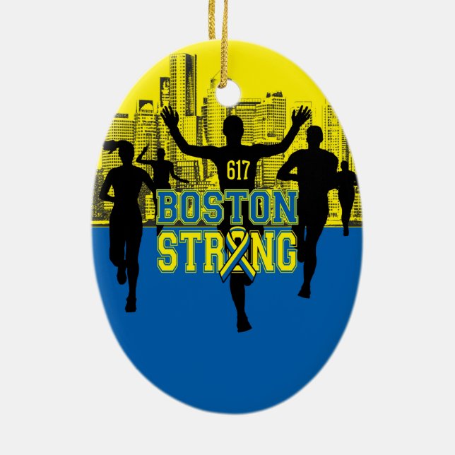 Boston Strong Spirit Ceramic Ornament (Back)