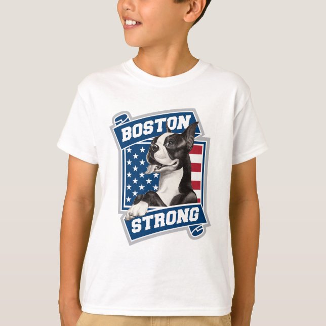 BOSTON STRONG TERRIER crest style T-Shirt (Front)