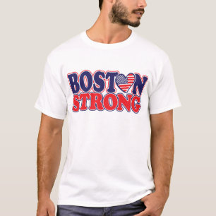 Boston Strong With Amricah Heart T-Shirt