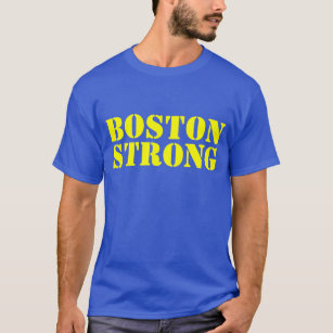 BOSTON STRONG Yellow And Blue Stencil T-shirt