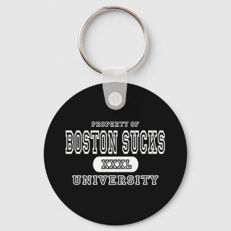 Boston Sucks University Dark Keychain