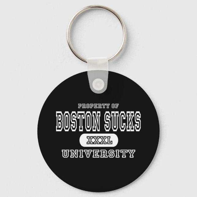 Boston Sucks University Dark Keychain (Front)