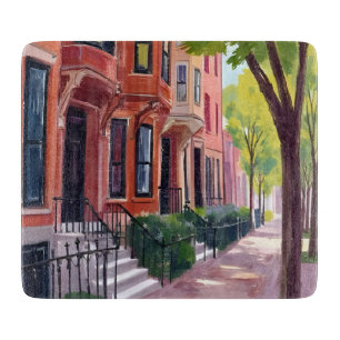 Boston Summer Massachusetts Brownstones Cutting Board