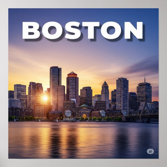 Boston Sunset Poster (Front)