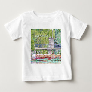 Boston Swan Boats in Pencil and Ink Filter Baby T-Shirt
