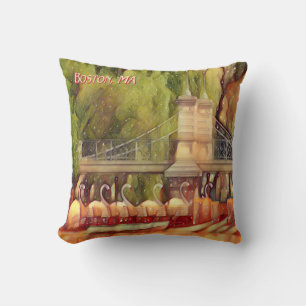 Boston Swan Boats Summer Filter Throw Pillow