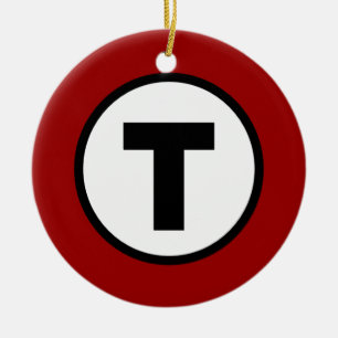 Boston T - O Christmas T Ceramic Ornament