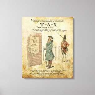 Boston tea Party Patriotic ode toile enveloppée
