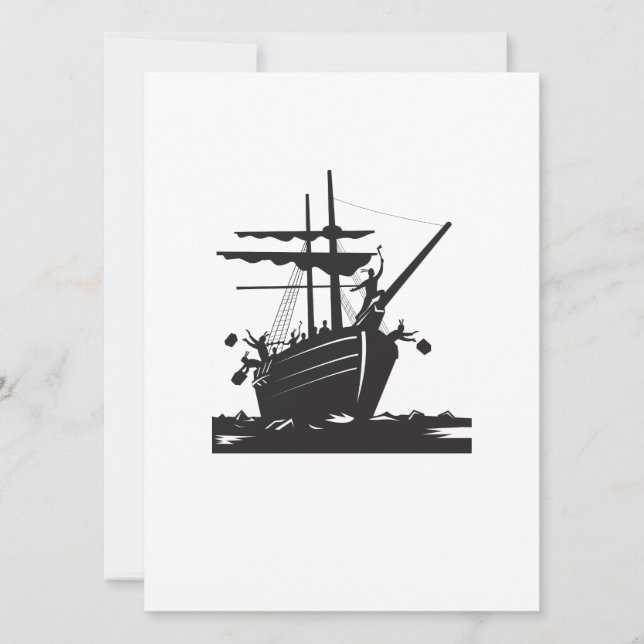 Boston Tea Party Raiders Retro Invitation (Front)