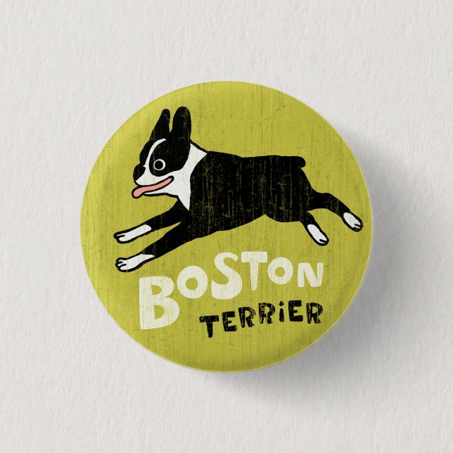 Boston Terrier 1 Inch Round Button (Front)