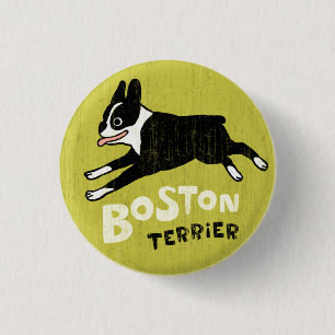 Boston Terrier 1 Inch Round Button