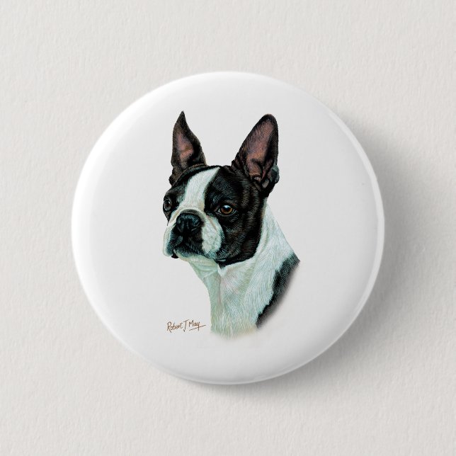 Boston Terrier 2 Inch Round Button (Front)