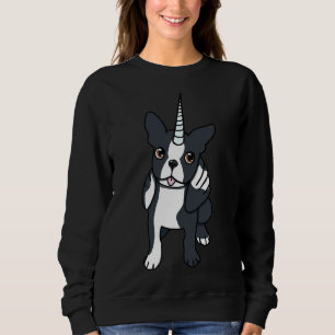 Boston Terrier Alicorn Canines And Felines Sweatshirt