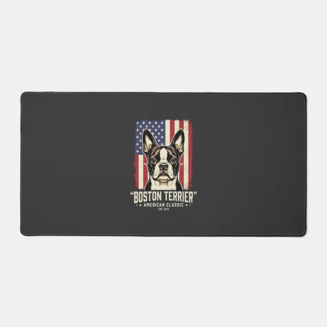 Boston Terrier American Classic Flag Desk Mat (Front)