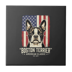 Boston Terrier American Classic Flag Tile