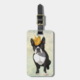 Boston Terrier and Crown Luggage Tag