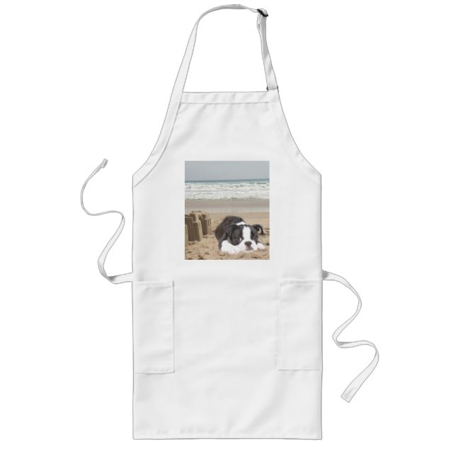 Boston Terrier Apron Sandcastles (Front)