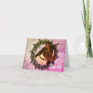 Boston Terrier Art Customizable Thank You Card
