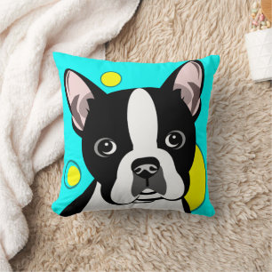 Boston Terrier Art Throw Pillow