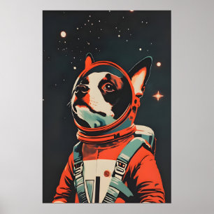 Boston Terrier Astronaut Poster, Boston Terrier Poster