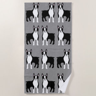 Boston Terrier Beach Towel