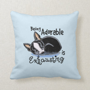 Boston Terrier Being Adorable Throw Pillow