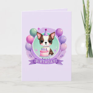 Boston Terrier Birthday Card
