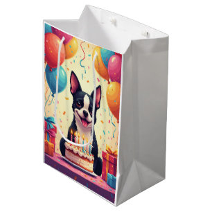 Boston Terrier Birthday Celebration Medium Gift Bag