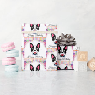 Boston Terrier Birthday Wrapping Paper
