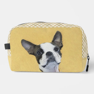 Boston Terrier Black and White Painting Dog Art Dopp Kit