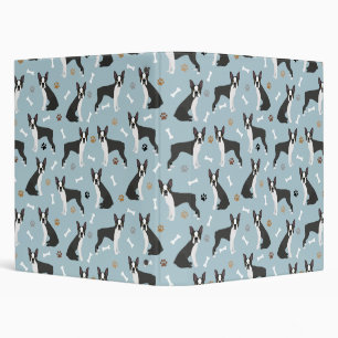 Boston Terrier Bones and Paws 3 Ring Binder