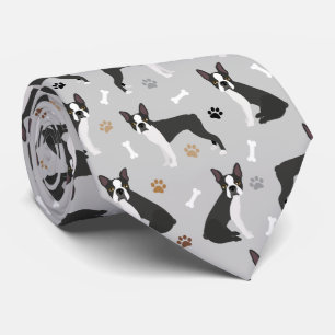 Boston Terrier Bones and Paws Cravate
