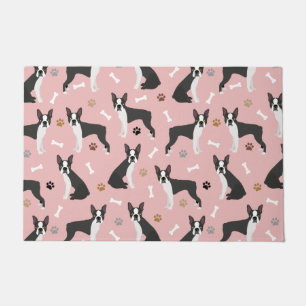 Boston Terrier Bones and Paws Doormat