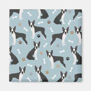 Boston Terrier Bones and Paws Magnet