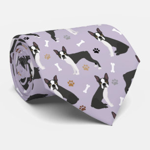 Boston Terrier Bones and Paws Neck Tie