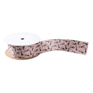 Boston Terrier Bones and Paws Satin Ribbon