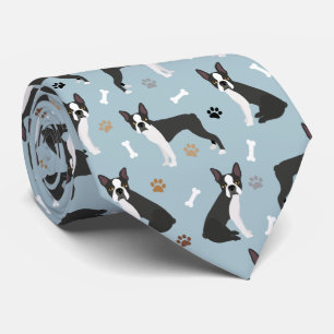 Boston Terrier Bones and Paws  Tie