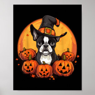 Boston Terrier Bostie Dog Breed Pet Halloween Poster