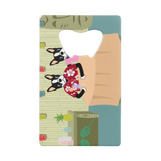 Boston Terrier Boy & Girl Credit Card Bottle Opener