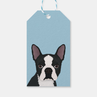 boston terrier cartoon gift tags