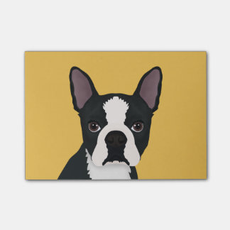 boston terrier cartoon post-it notes