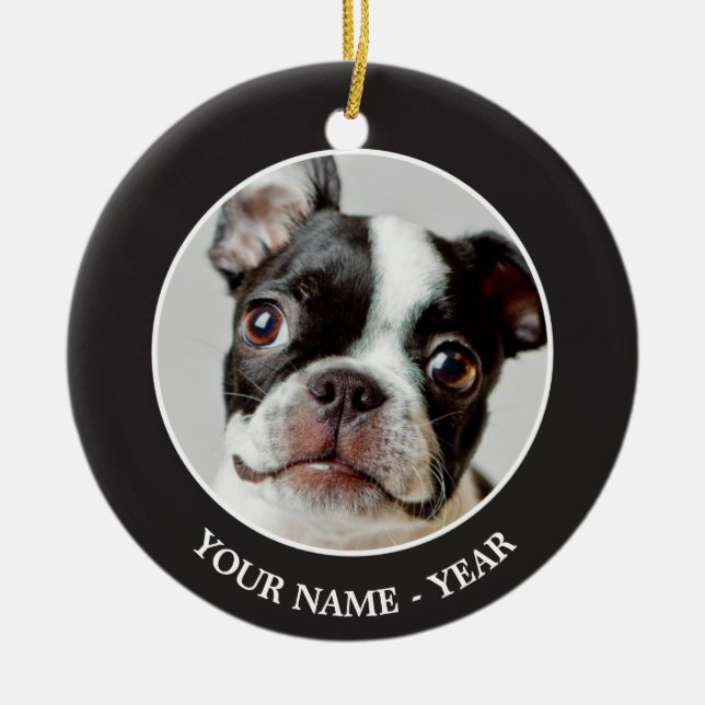 Boston Terrier Ceramic Ornament (Front)