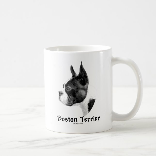 Boston Terrier Charcoal 2 Coffee Mug (Right)