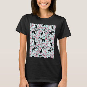 Boston Terrier Cherry Blossom Spring Dog Breed Pet T-Shirt