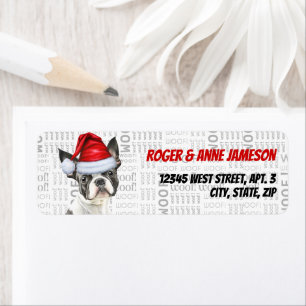 Boston Terrier Christmas Dog Adresse de retour