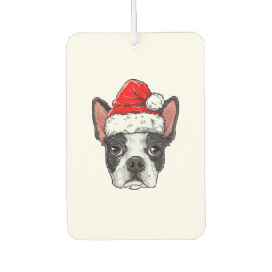 Boston Terrier Christmas Dog Santa Hat Xmas Boys K Air Freshener