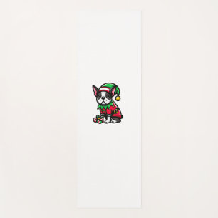 Boston Terrier Christmas Elf Funny Dog Xmas Yoga Mat